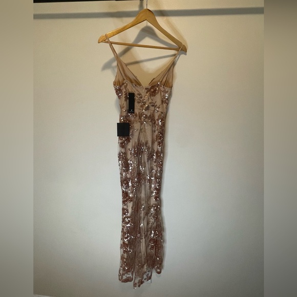 Lulu’s Rose Gold Sequin Mermaid Maxi Dress NWOT - Picture 5 of 10